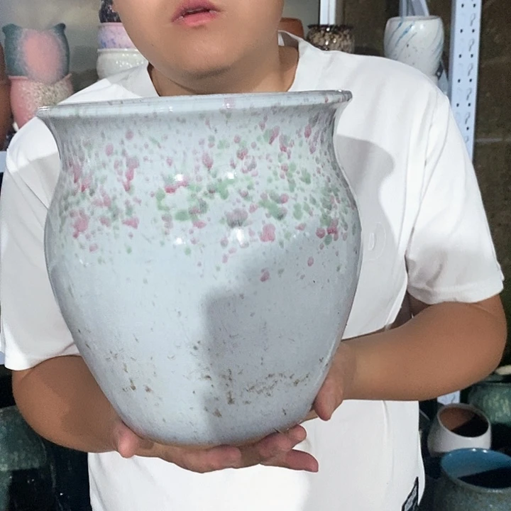 紫砂花盆口22高23瑕疵