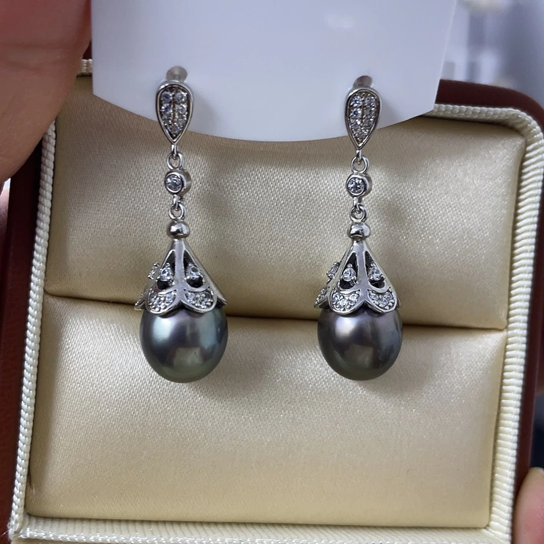 韵***耳饰银S925镶嵌海水珍珠