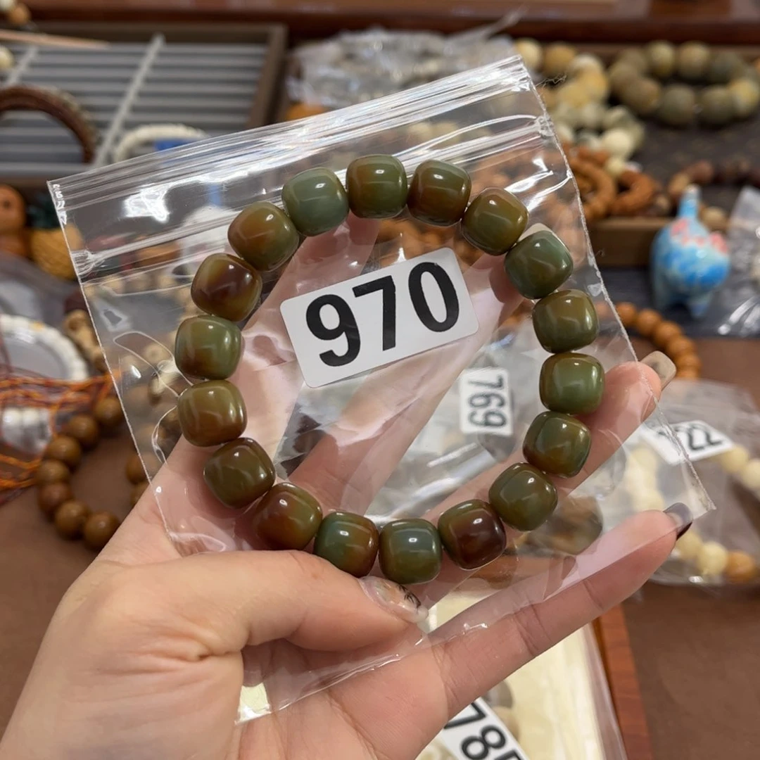 白玉菩提手串970干磨13.5