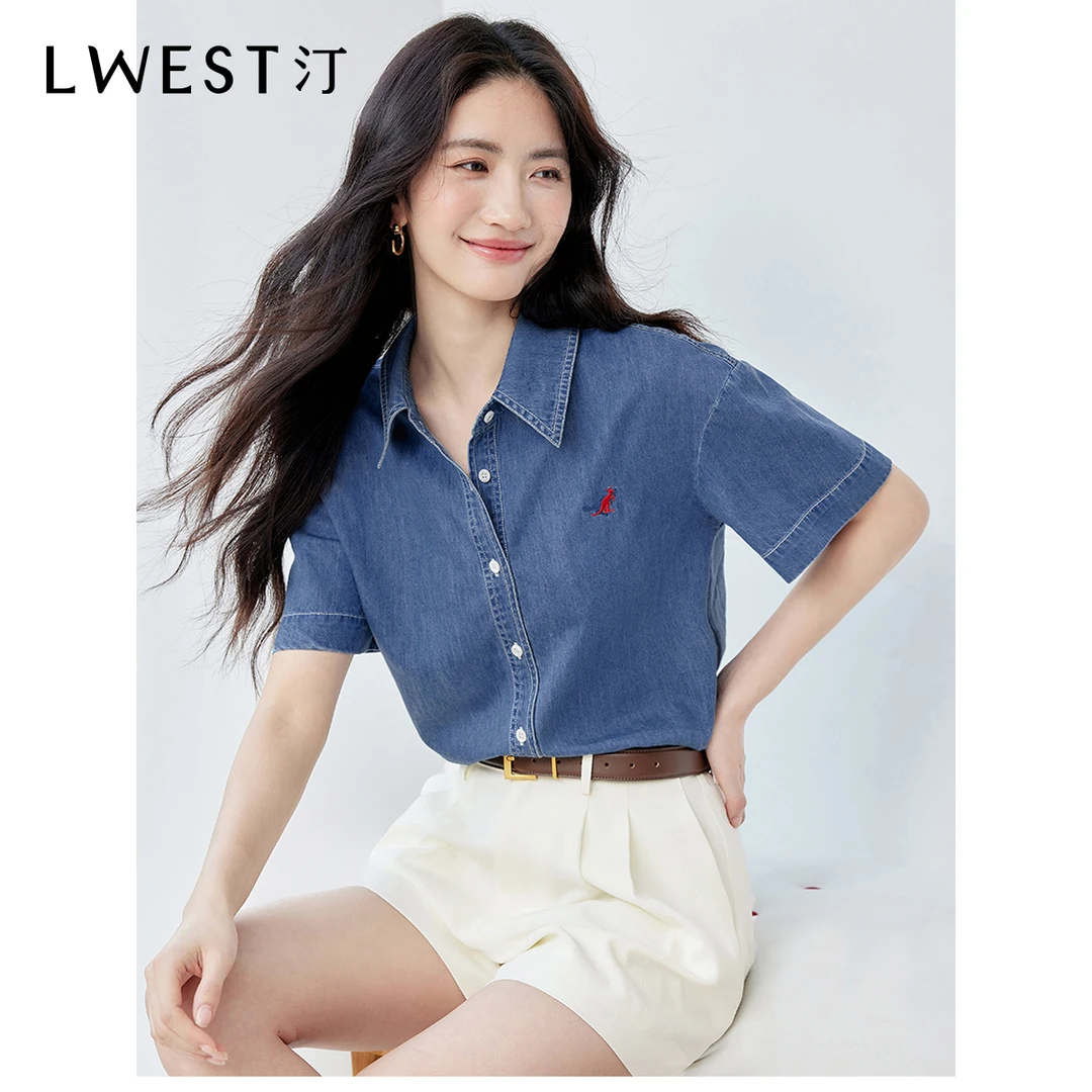 【备用链接】朗文斯汀法式通勤绣花宽松牛仔衬衫DTYC5205A07085