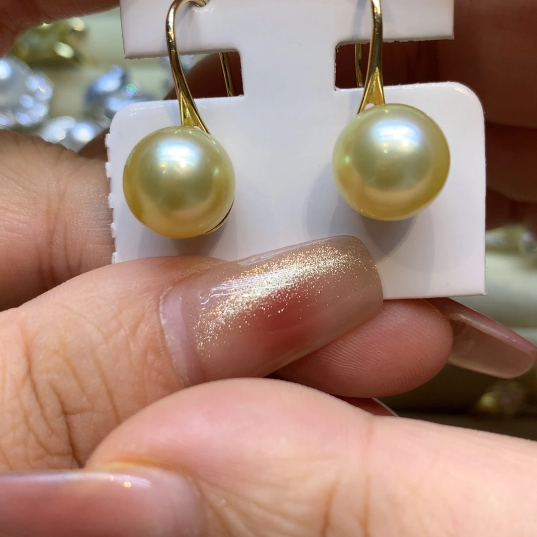 银S925镶嵌耳饰海水珍珠