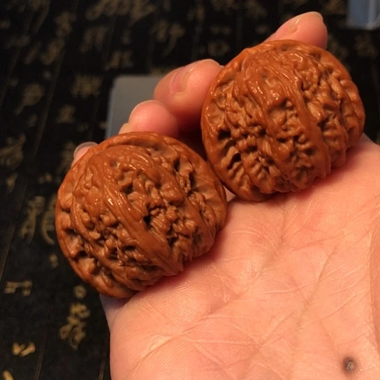 把件文玩核桃白狮子37mm