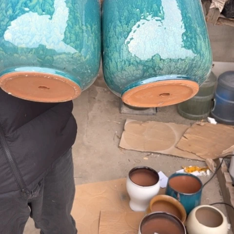 红陶养养花盆0214-1007瑕疵