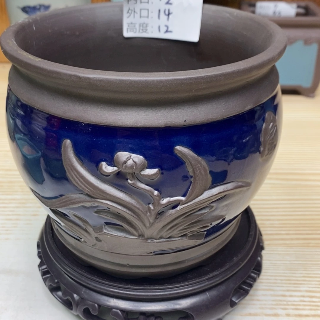 紫砂陶瓷花盆浮力