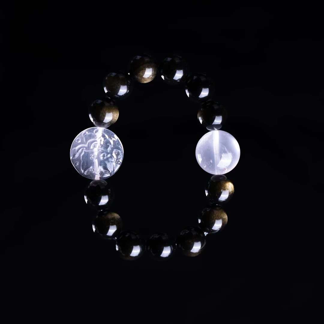 蝴  【孤品款】 金耀石 奶白晶 白幽灵