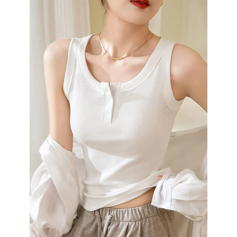 Moses Queen/魔西女王大码2025新款打底美背无袖运动休闲显瘦上衣