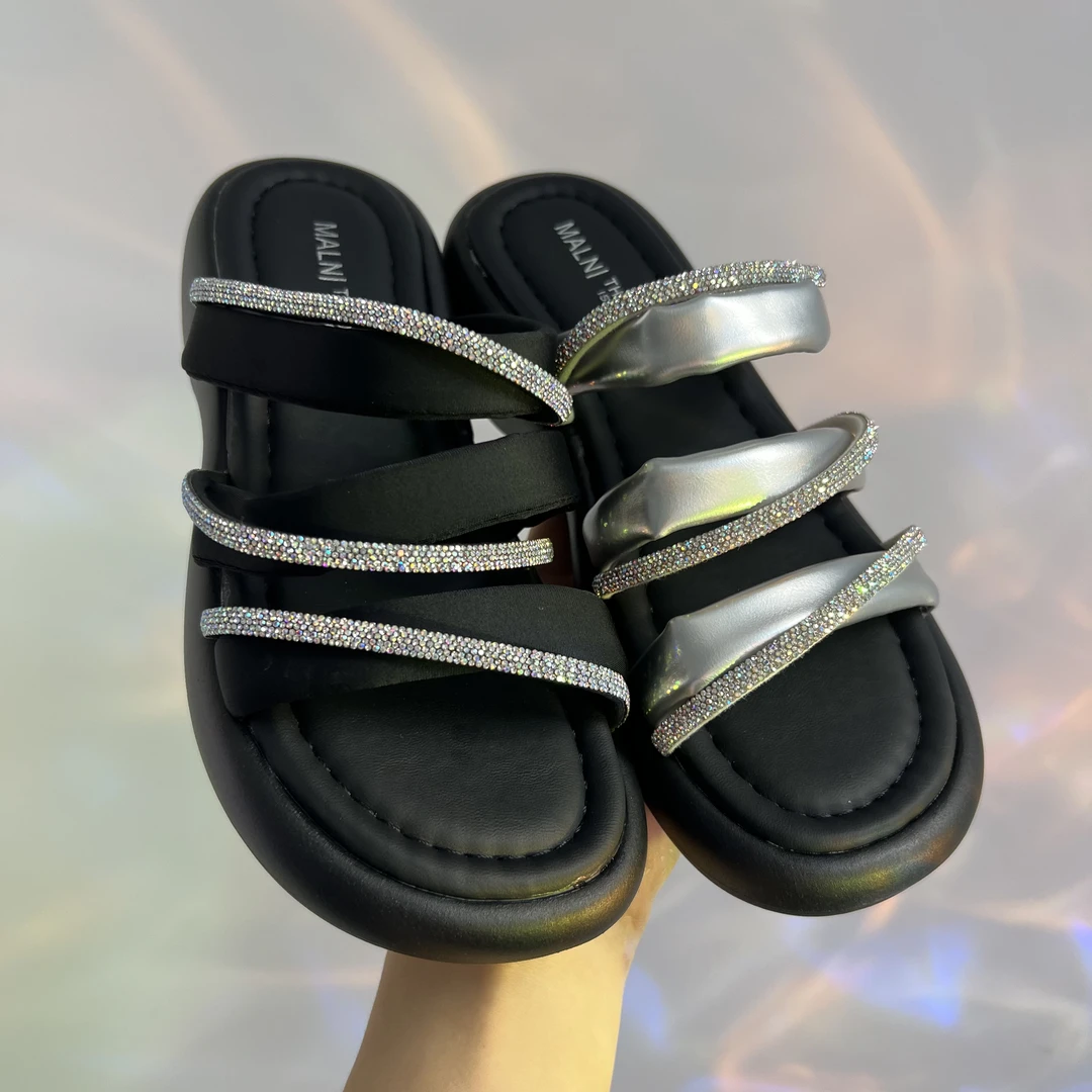 G12新款春夏季法式白色时尚休闲百搭尖头方头中跟半拖女鞋