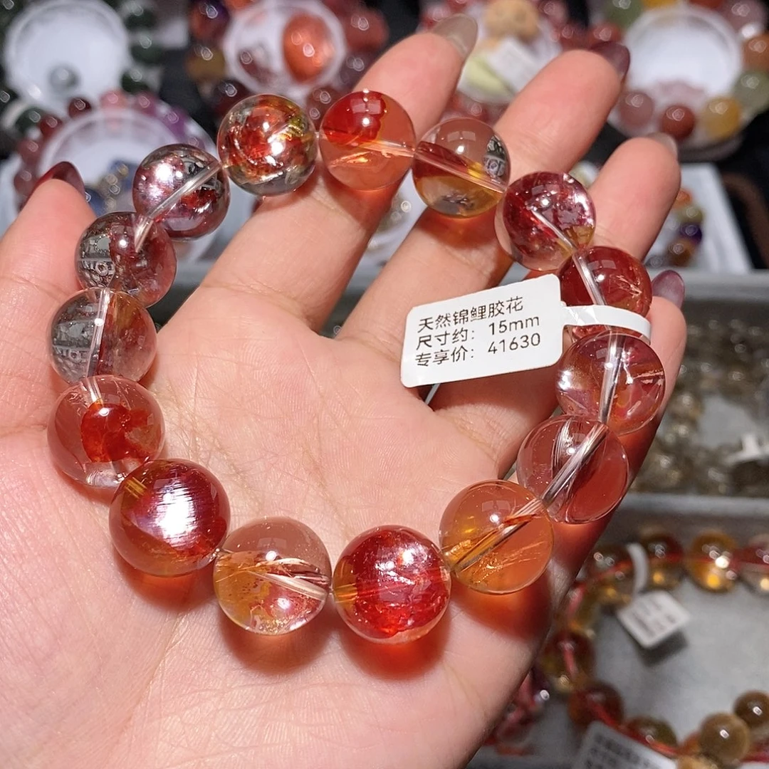 水晶未镶嵌手链锦鲤胶花