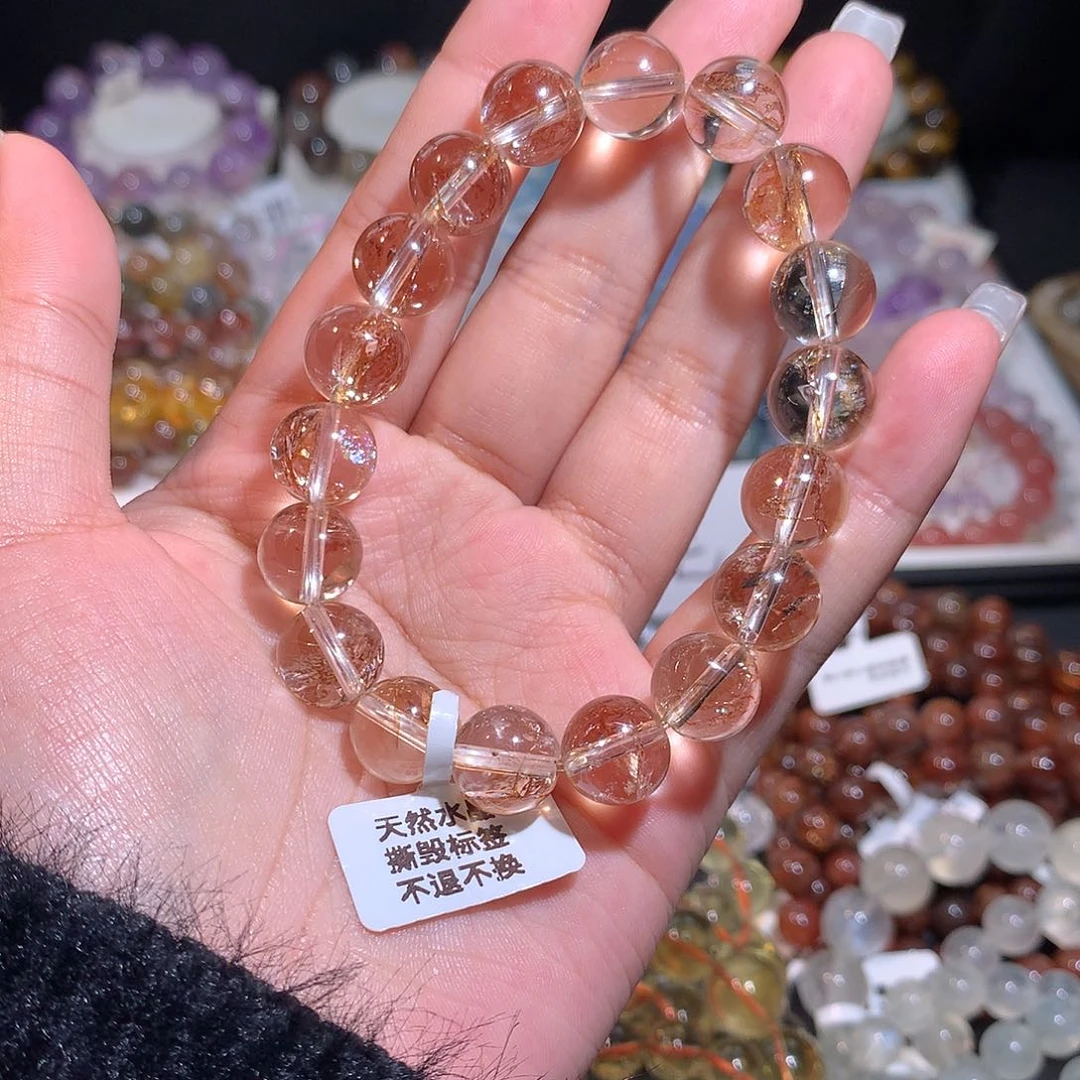 未镶嵌手链水晶浅金金箔闪灵胶花11