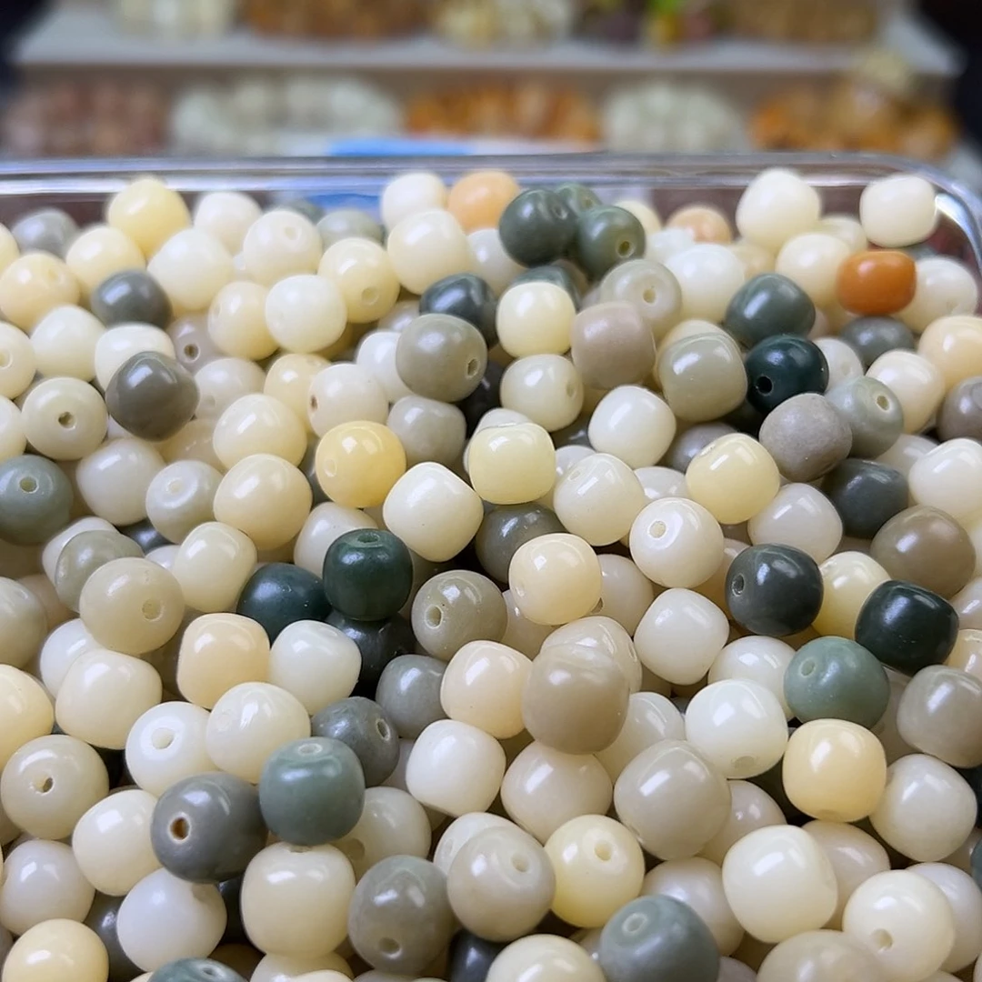 菩提根/象牙果手串微瑕10白颗桶100颗卡牌➕100颗