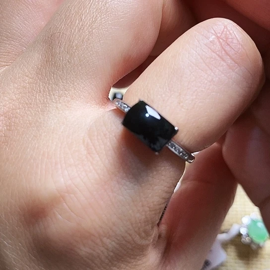 翡翠银S925镶嵌戒指