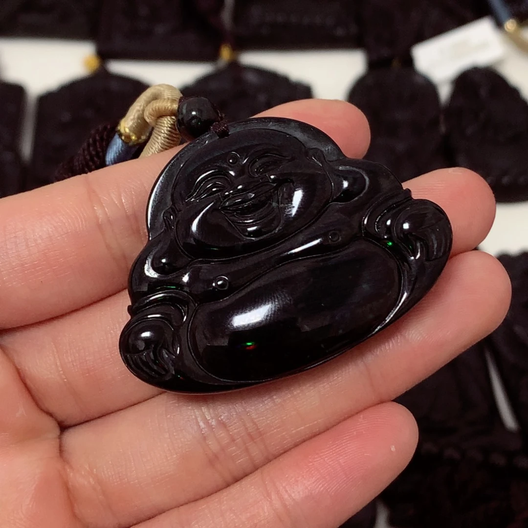 翡翠未镶嵌颈饰天然a货钢琴黑挂件