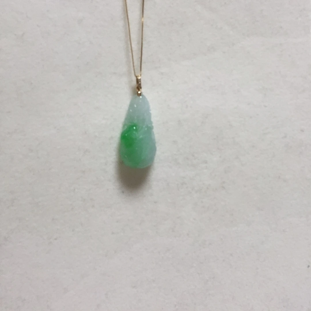 翡翠颈饰18K金镶嵌开****^简单