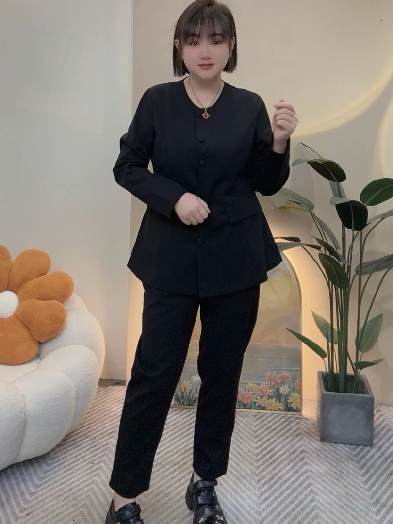 小爽家(^_^) 春季两件套时尚休闲长袖套装女气质显瘦开衫上衣裤子