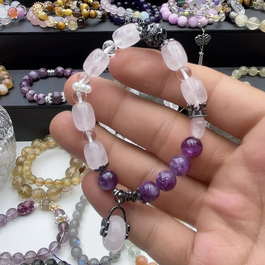 水晶手链未镶嵌紫祖母晶
