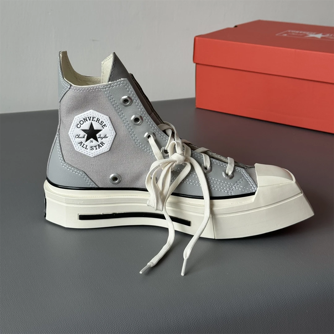 Converse匡威CHUCK 70 灰色几何异形厚底高帮帆布鞋A08280c