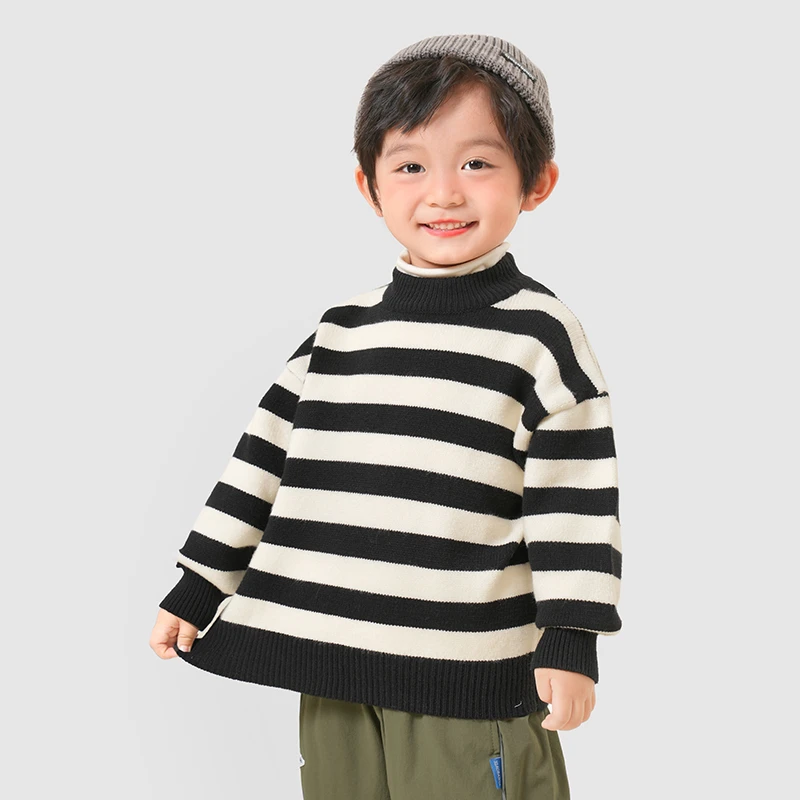 【清仓】男童条纹冬装秋冬款儿童针织衫童装秋季加厚宝宝洋气X4570