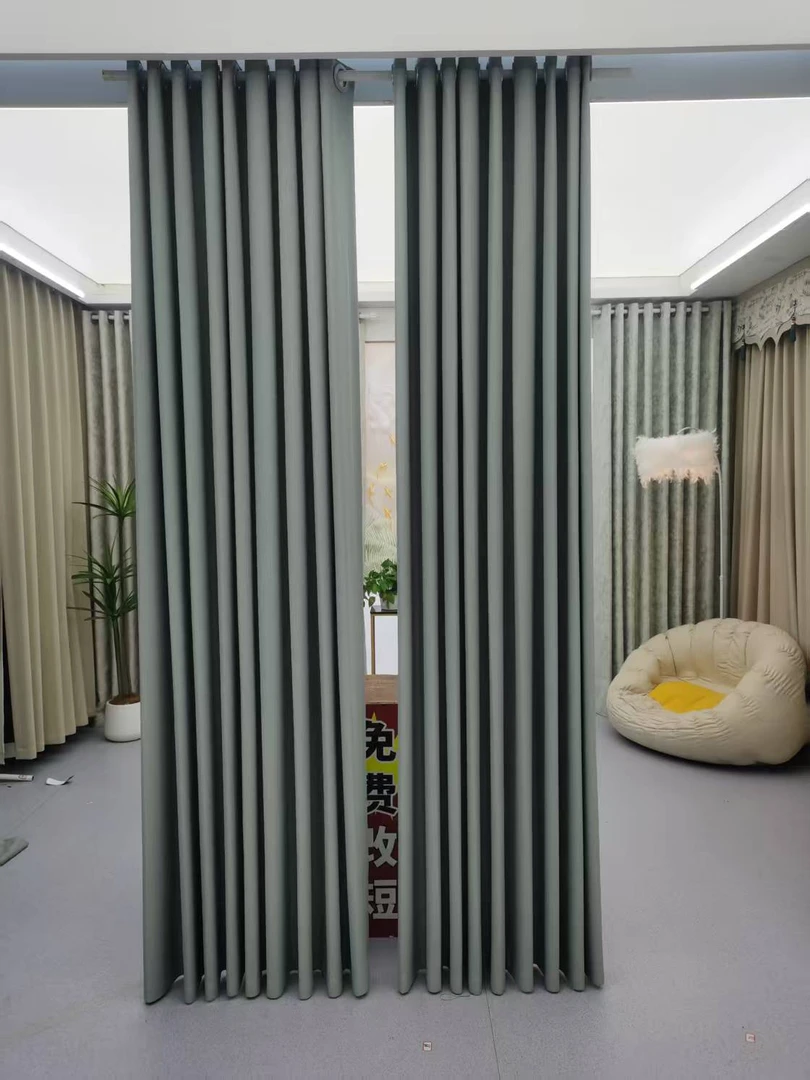 J高级灰双面雪尼尔丝线加厚成品窗帘客厅阳台卧室全遮光窗帘定制