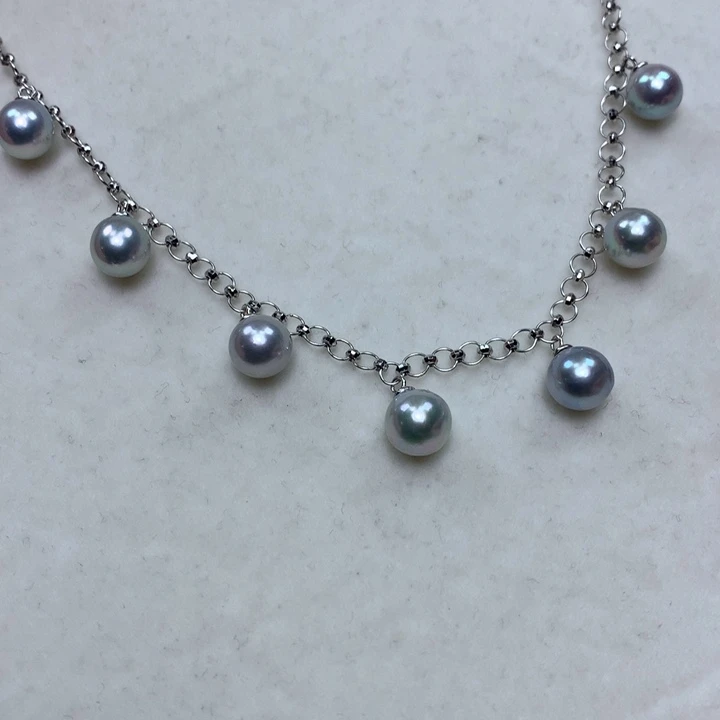 颈饰银S925镶嵌海水珍珠