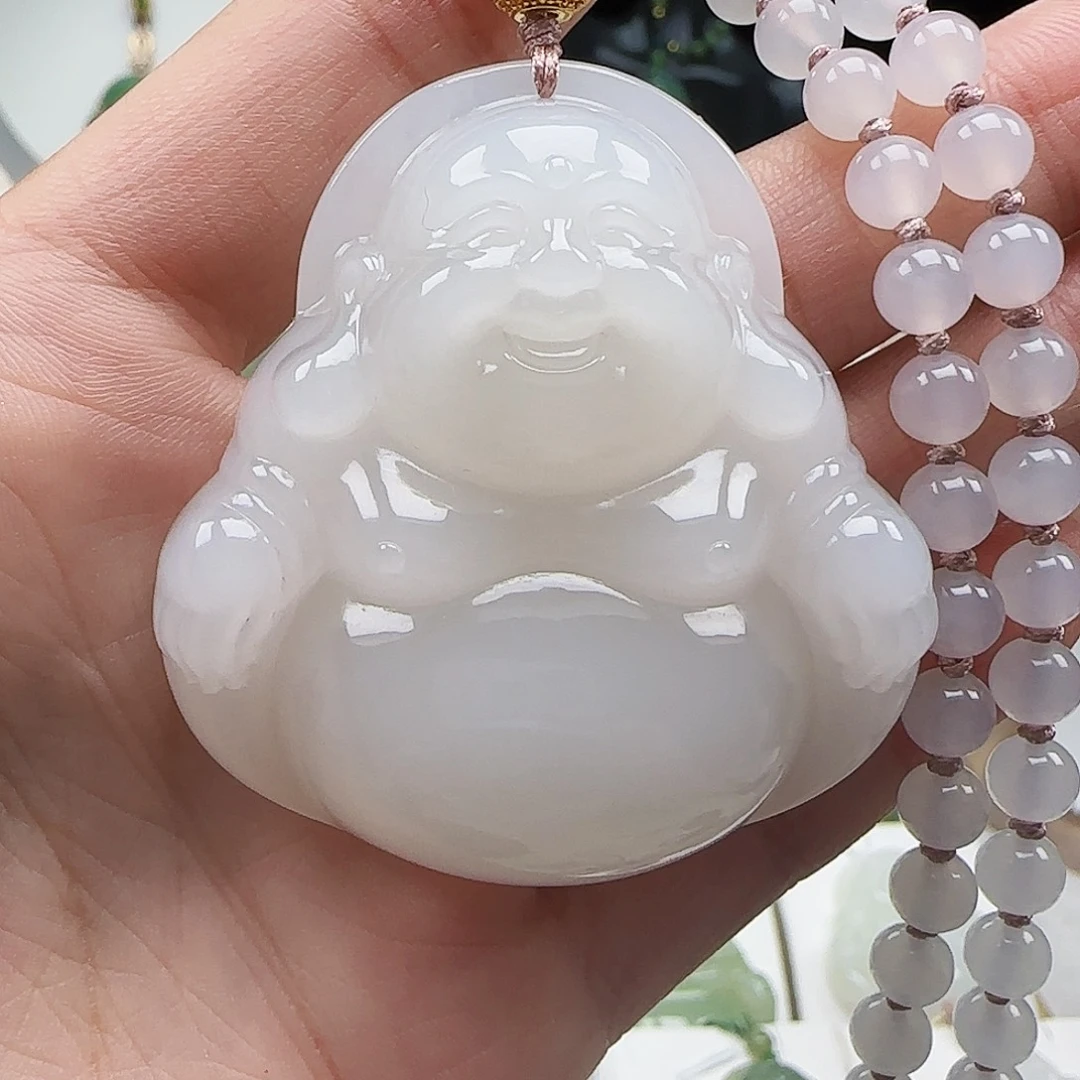 奔***！和田玉足金镶嵌吊坠(赠链)52
