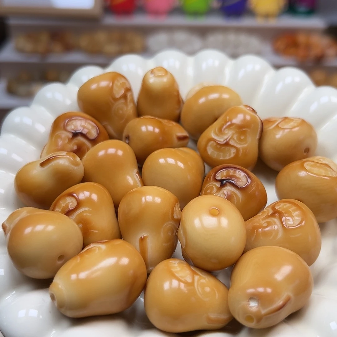手串菩提根/象牙果微瑕炭烤鸭梨10颗配大小