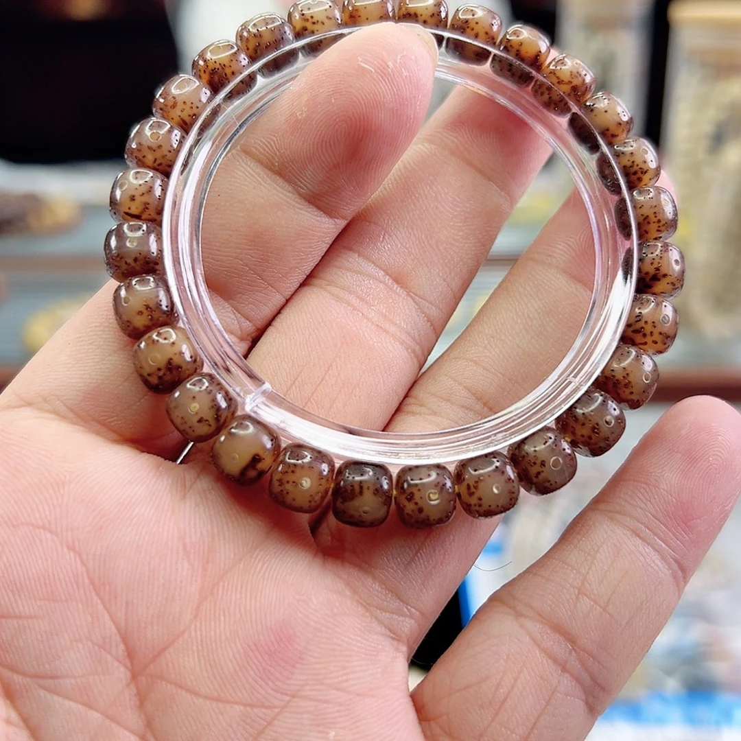 星月菩提手串8*7玉化黑冰