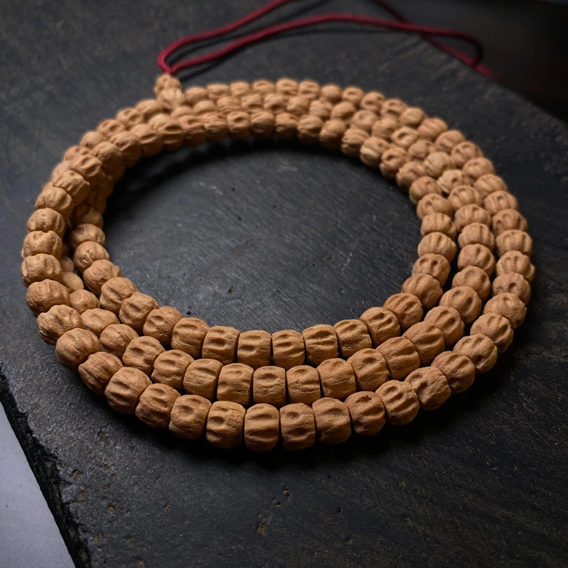 热振百香籽【双坑对眼】尸陀林鬼脸微切方块满坑满鬼108柏香籽手串