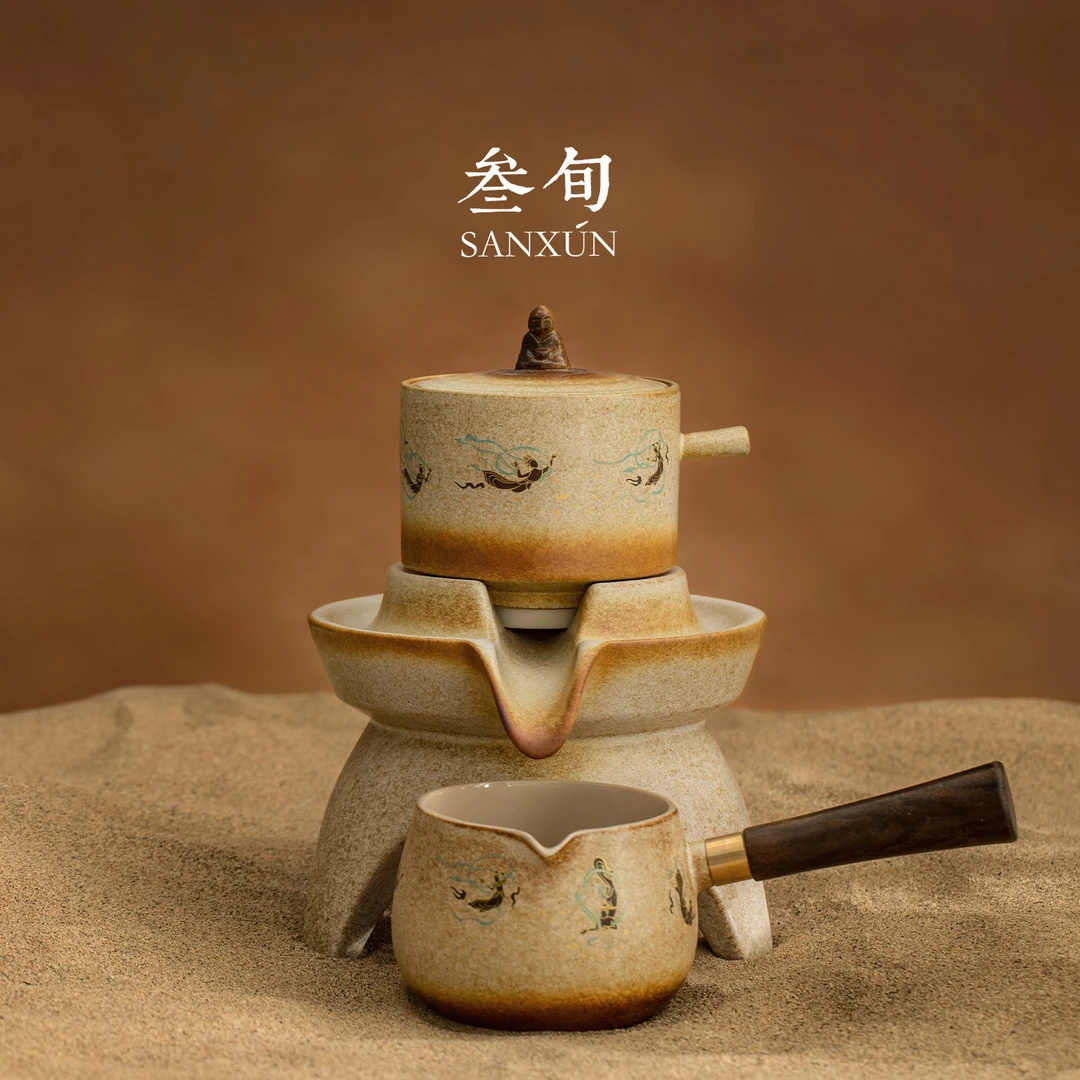 叁旬敦煌飞天自动懒人泡茶神器家用高档轻奢功夫茶具茶壶2025新款