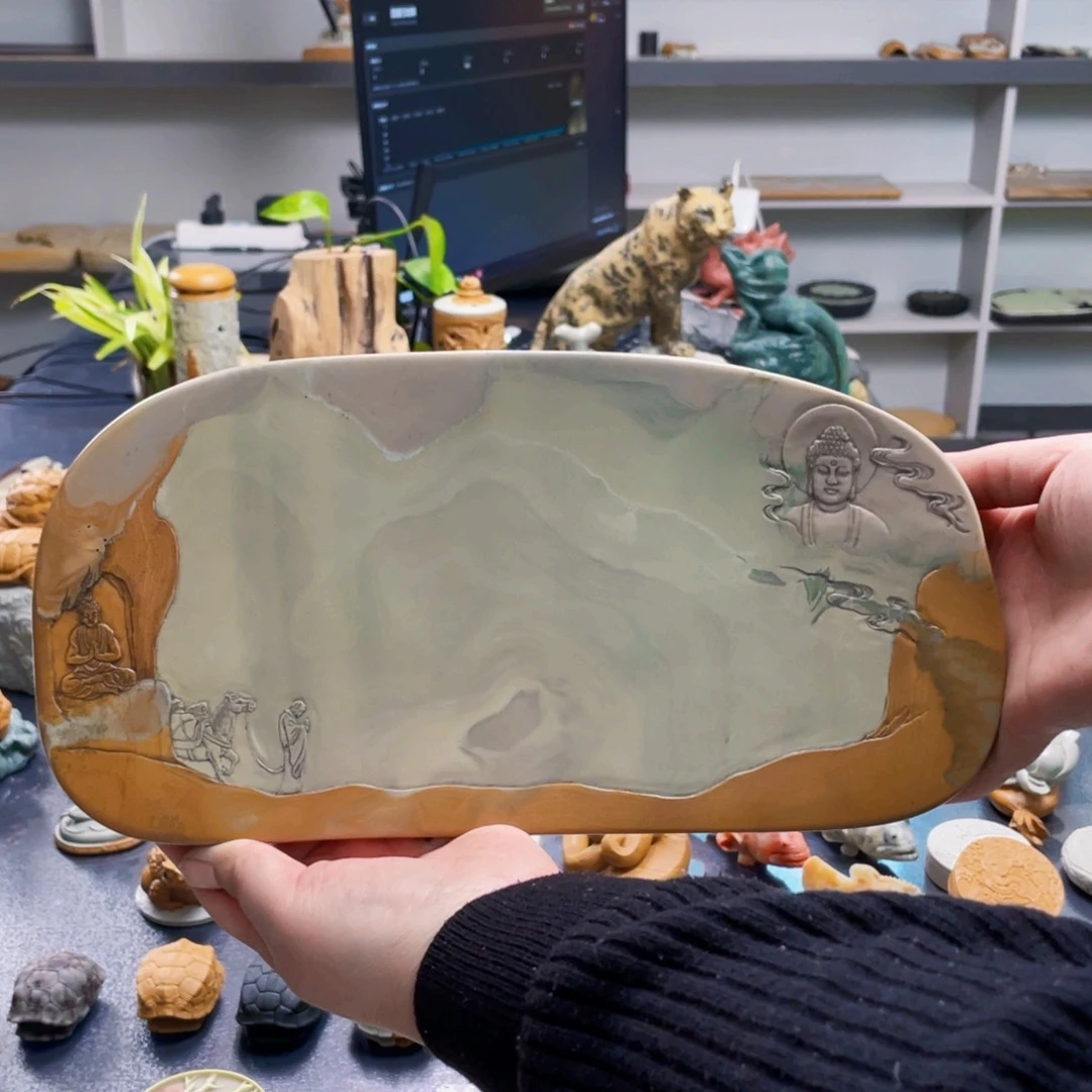 朝圣干泡台手工雕刻32公分