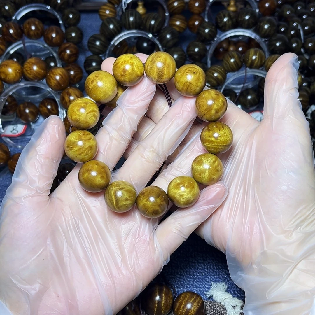 金丝楠手串/手链1.8枯木黄金底瘤疤