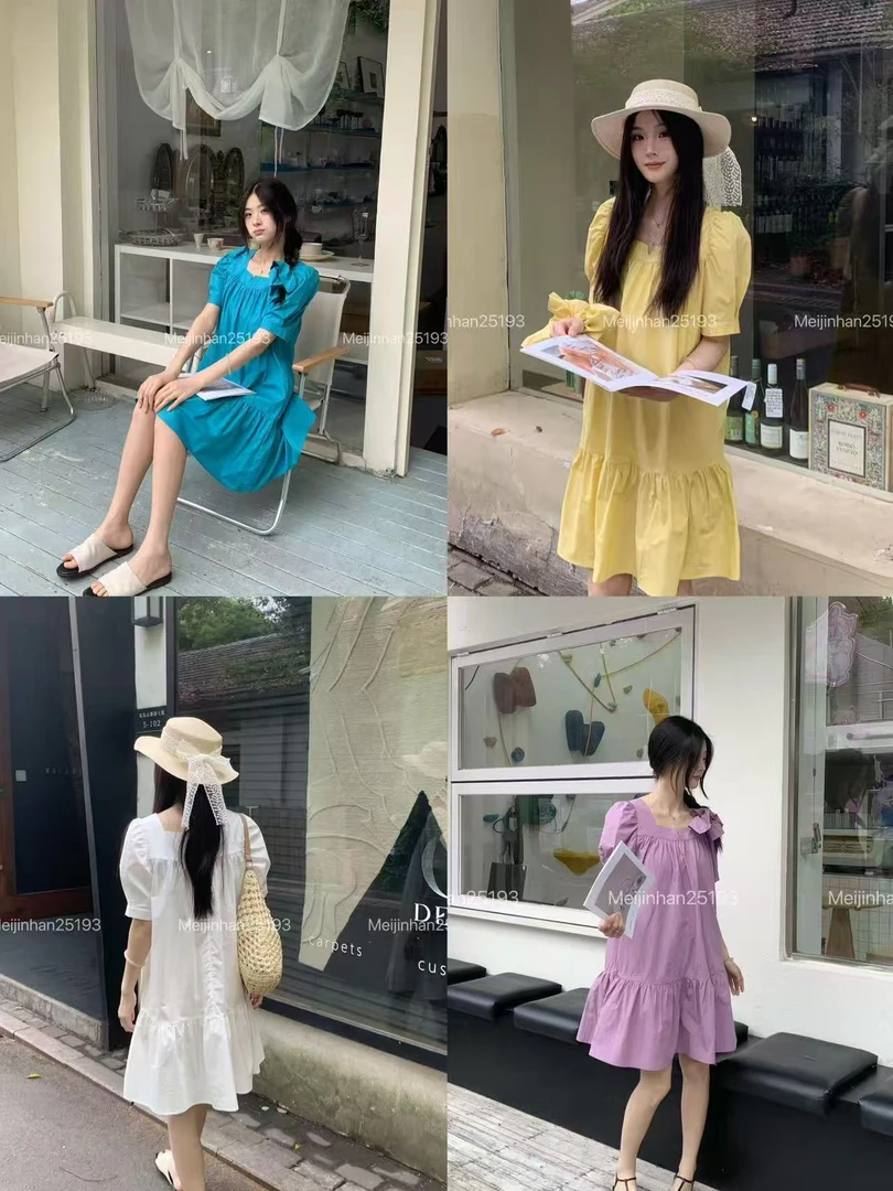 25193#显瘦减龄设计师夏季通勤甜美清新连衣裙气质锋芒大女主