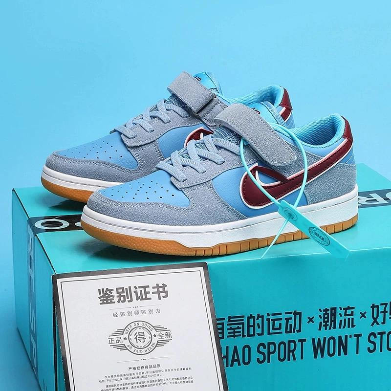 巴拉aj男童鞋泡泡糖2025新款儿童低帮魔术贴百搭板鞋中大童休闲鞋