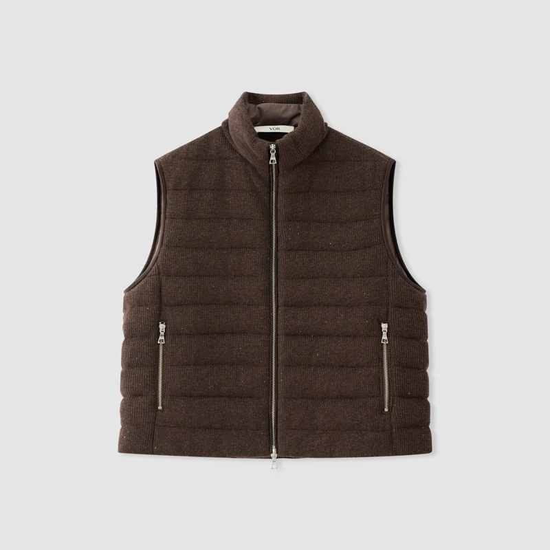 【冬姐自主品牌】VOR  羊绒羊毛拉链背心小立领马夹简约V25300143