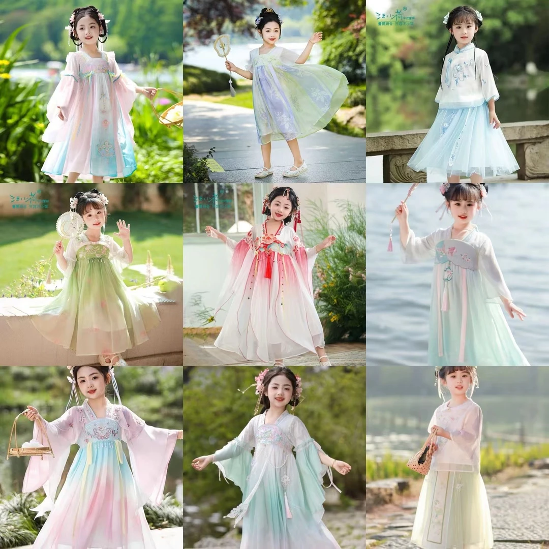 汪小荷品牌上新夏款女童中国风连衣裙F52035