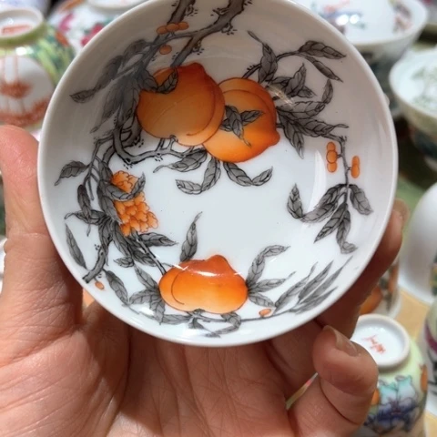 资*手绘茶杯盖碗陶瓷