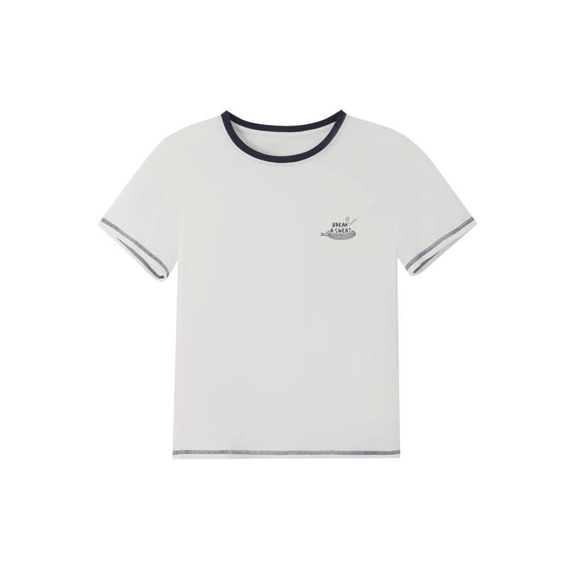 【云的边角料】本依凡夏季女短袖T恤WESTX0559圆领简约纯棉轻运动风