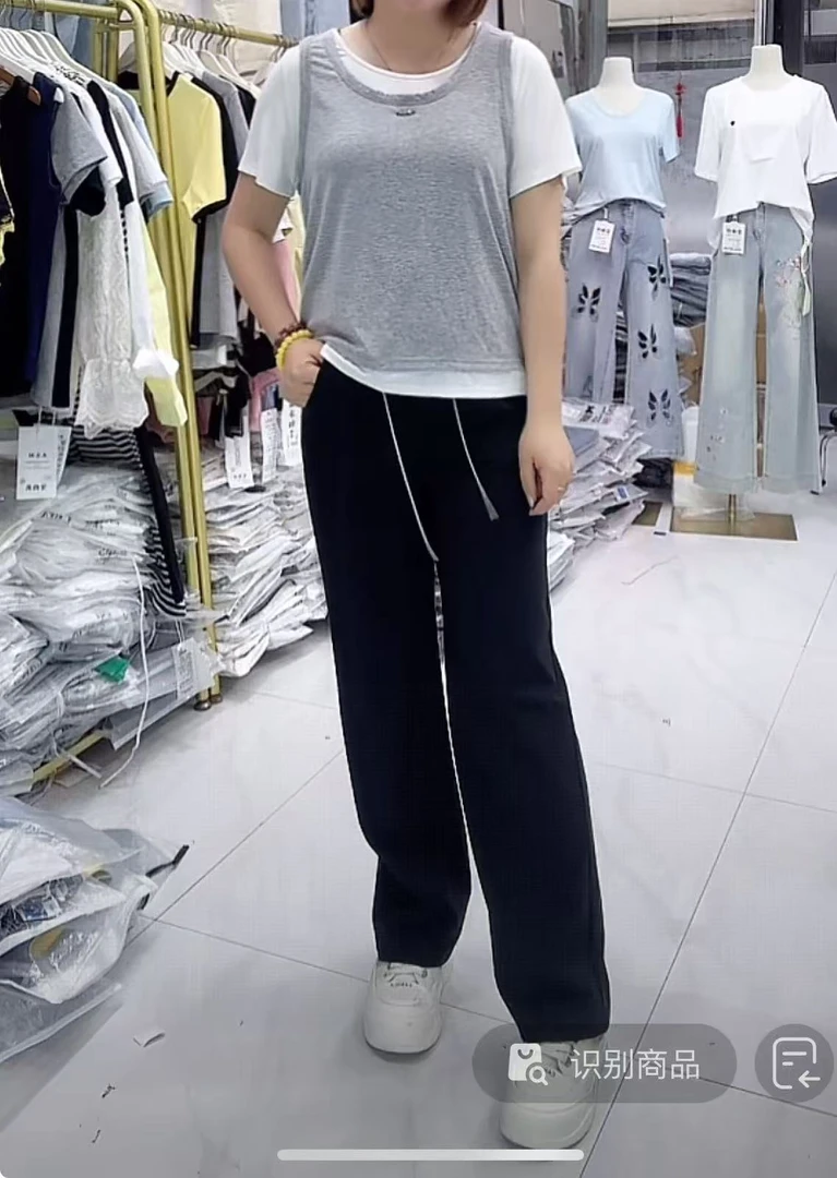 【新款现货】假两件背心半袖2521