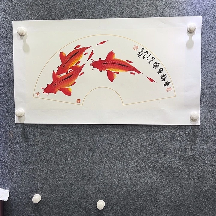 国画知鱼之乐纯手绘