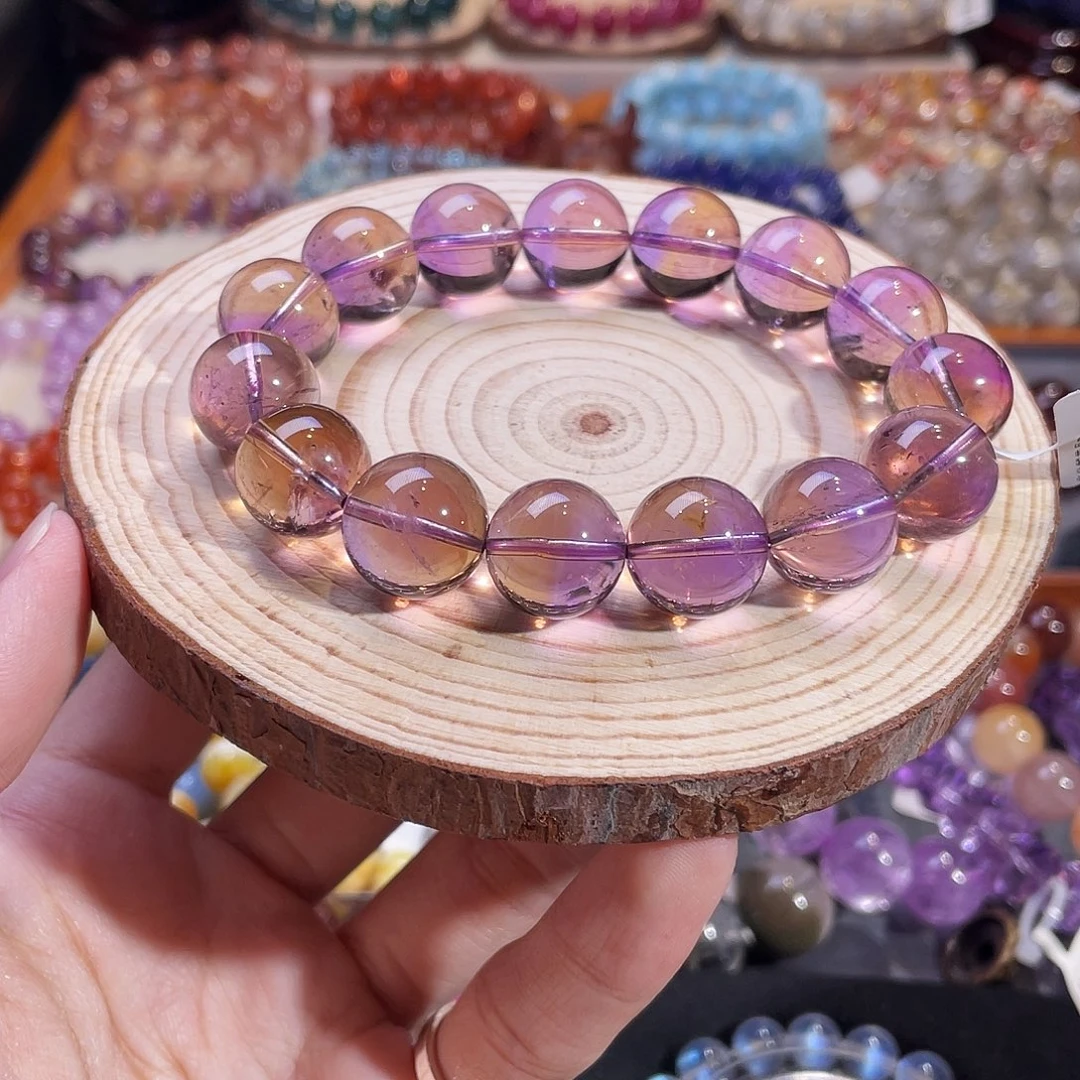 未镶嵌水晶手链半盆紫黄晶14.5