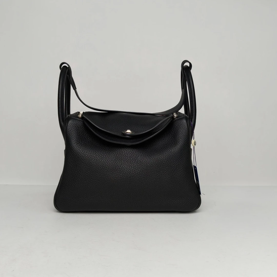 99新 Hermes/爱马仕 【黑黑】Lindy 30 89黑色 TC皮 U刻 手提包