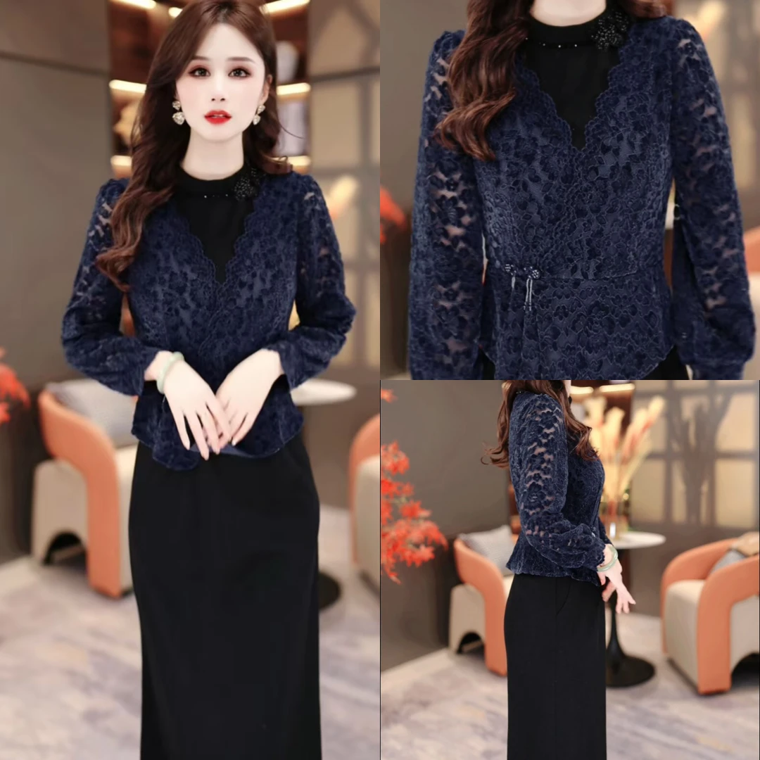 秋季时尚连衣裙2025秋季新款韩版显修身瘦气质遮肚裙子MY25Y3003