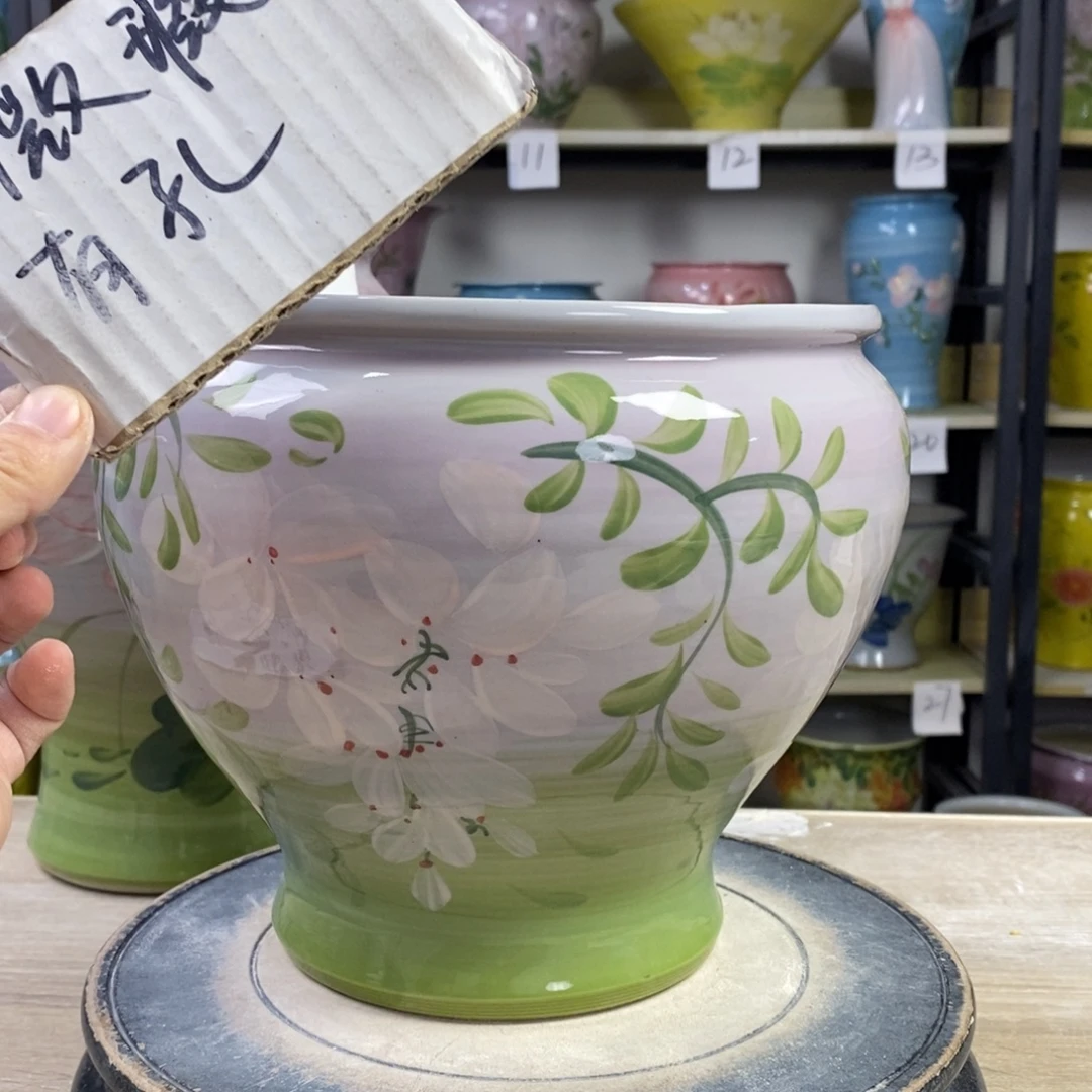 景德镇手工手绘陶瓷花盆