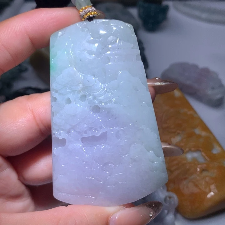 翡翠未镶嵌颈饰保真天然A货翡翠