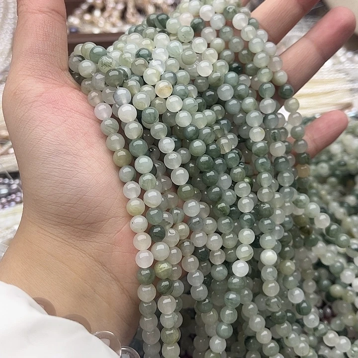 玛瑙/玉髓未镶嵌珠宝半成品2条6mm左右天山翠