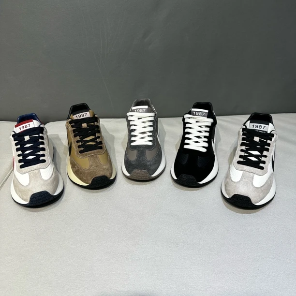 秋冬季新款男士潮鞋轻便系带厚底阿甘鞋时尚休闲透气单棉同款