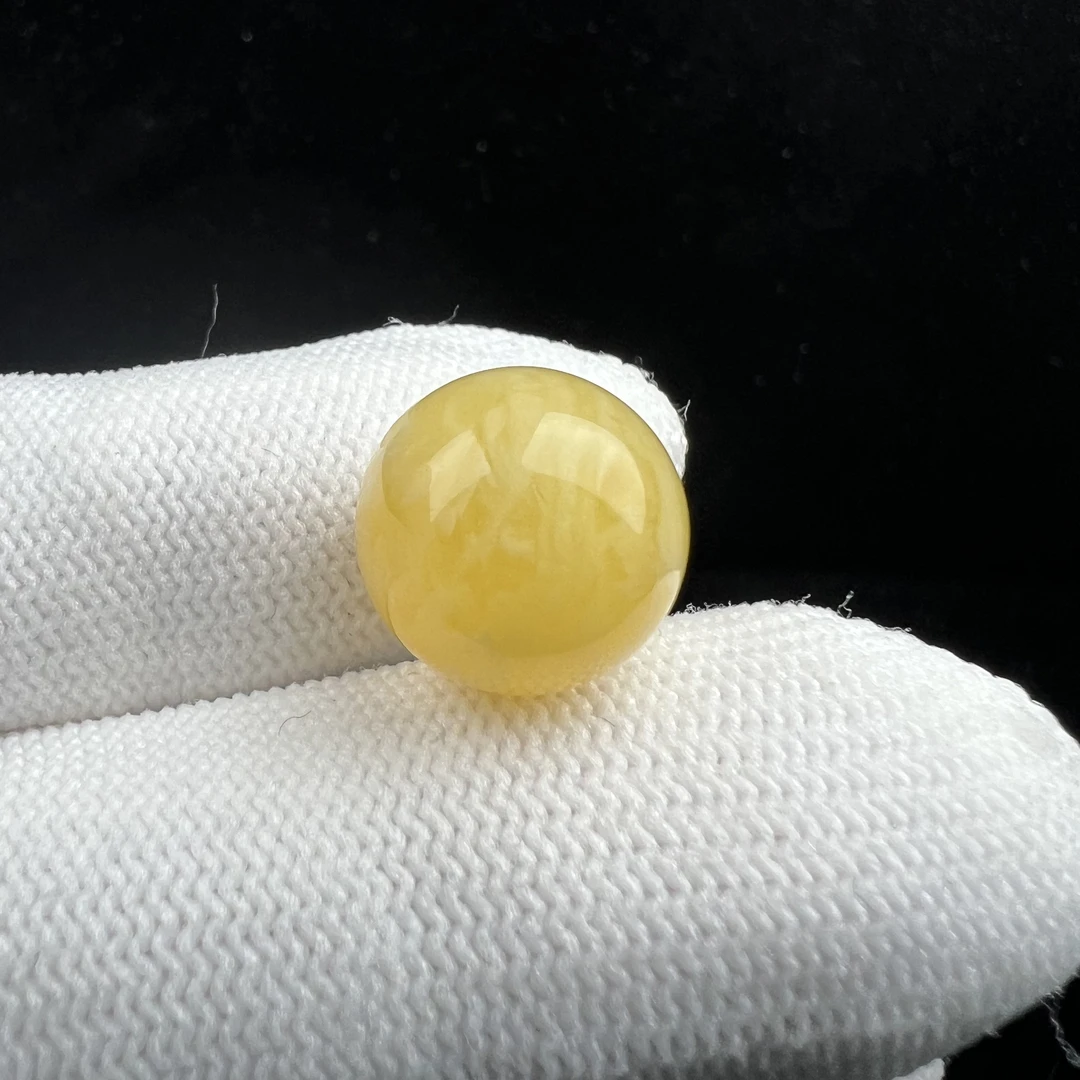 R6670天然原矿俄料蜜蜡 单珠 14mm支持复检