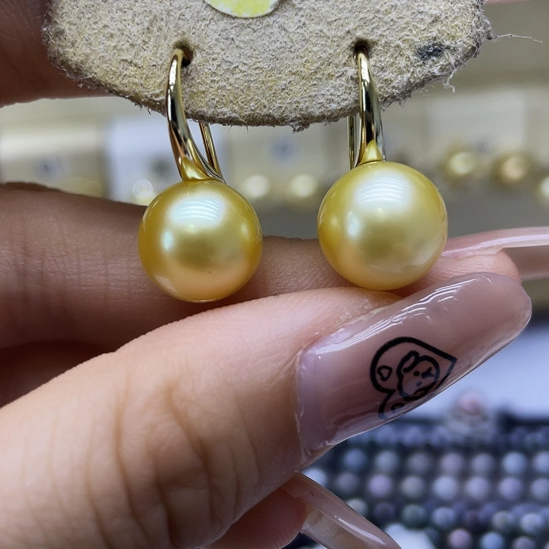 银S925镶嵌海水珍珠耳饰