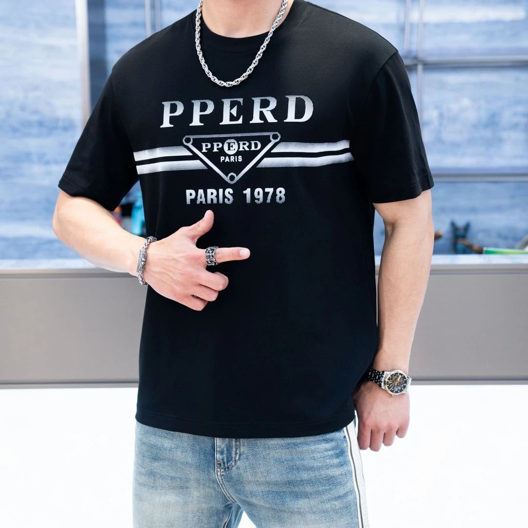 【TBIT双面液氨】新款男士轻奢时尚休闲百搭半袖修身显瘦圆领T恤