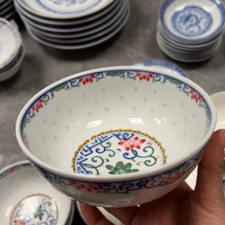 碗6寸彩玲珑面碗6个