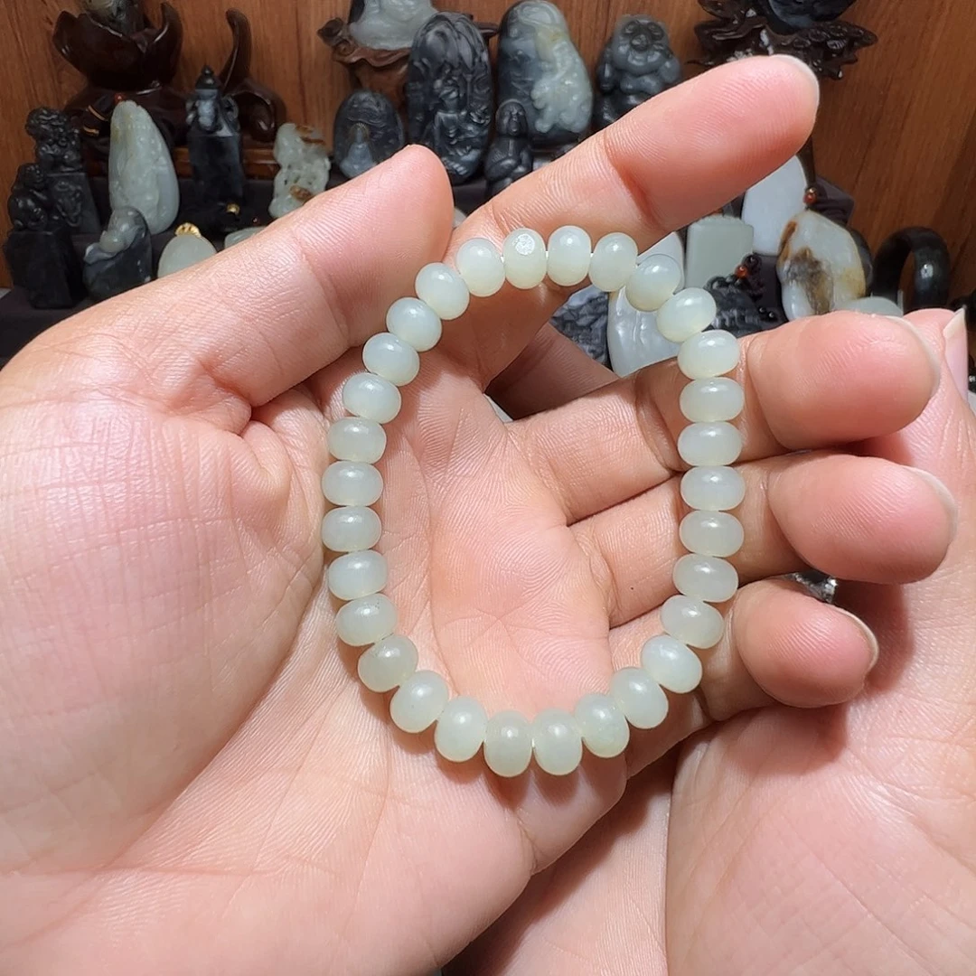 未镶嵌手链和田玉新疆和田白玉手串男女同款